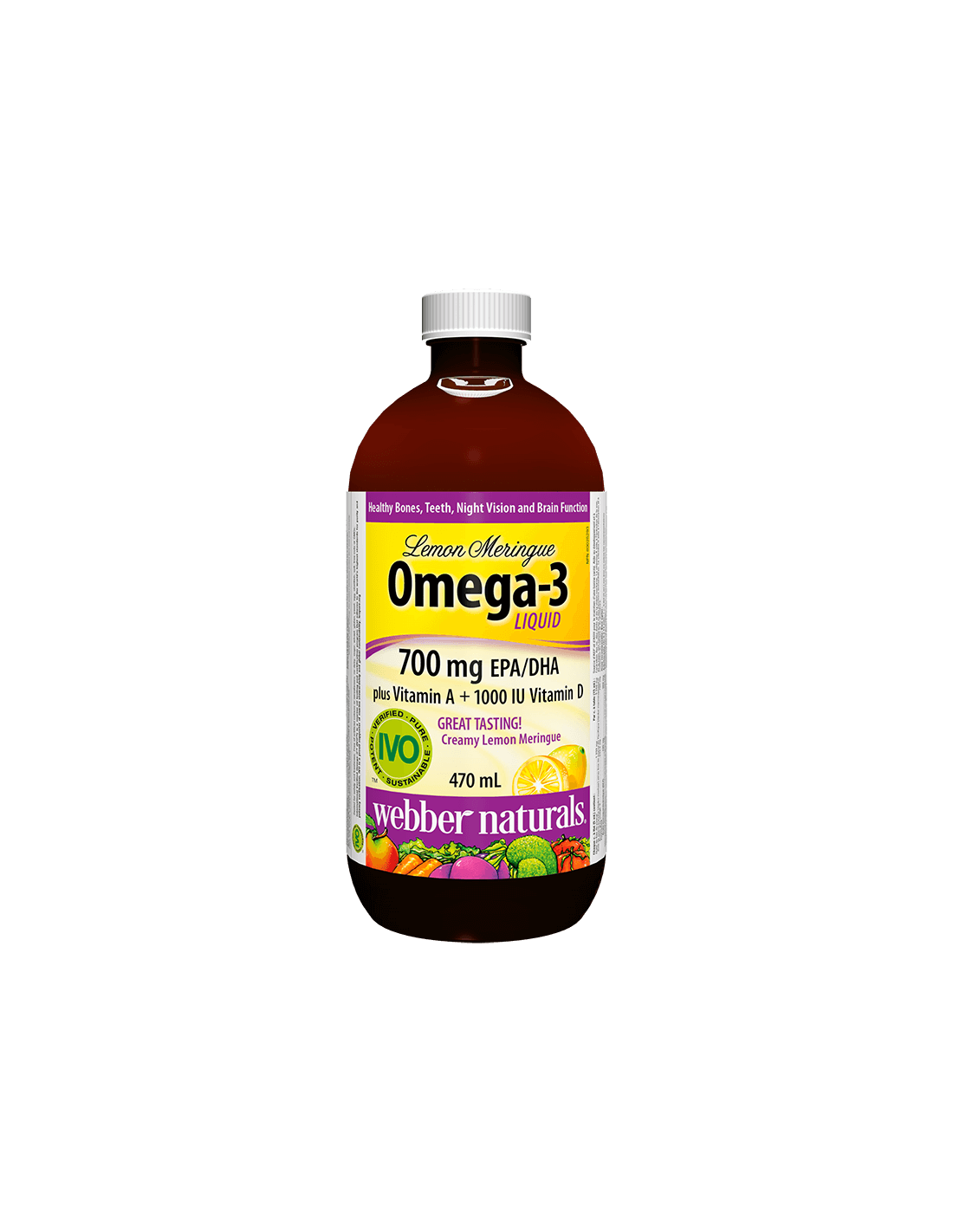 Omega-3 lichid plus Vitamina A + Vitamina D3 - Omega-3, 1233 mg (700 mg EPA/DHA) + Vitamina D3 și A, 470 ml