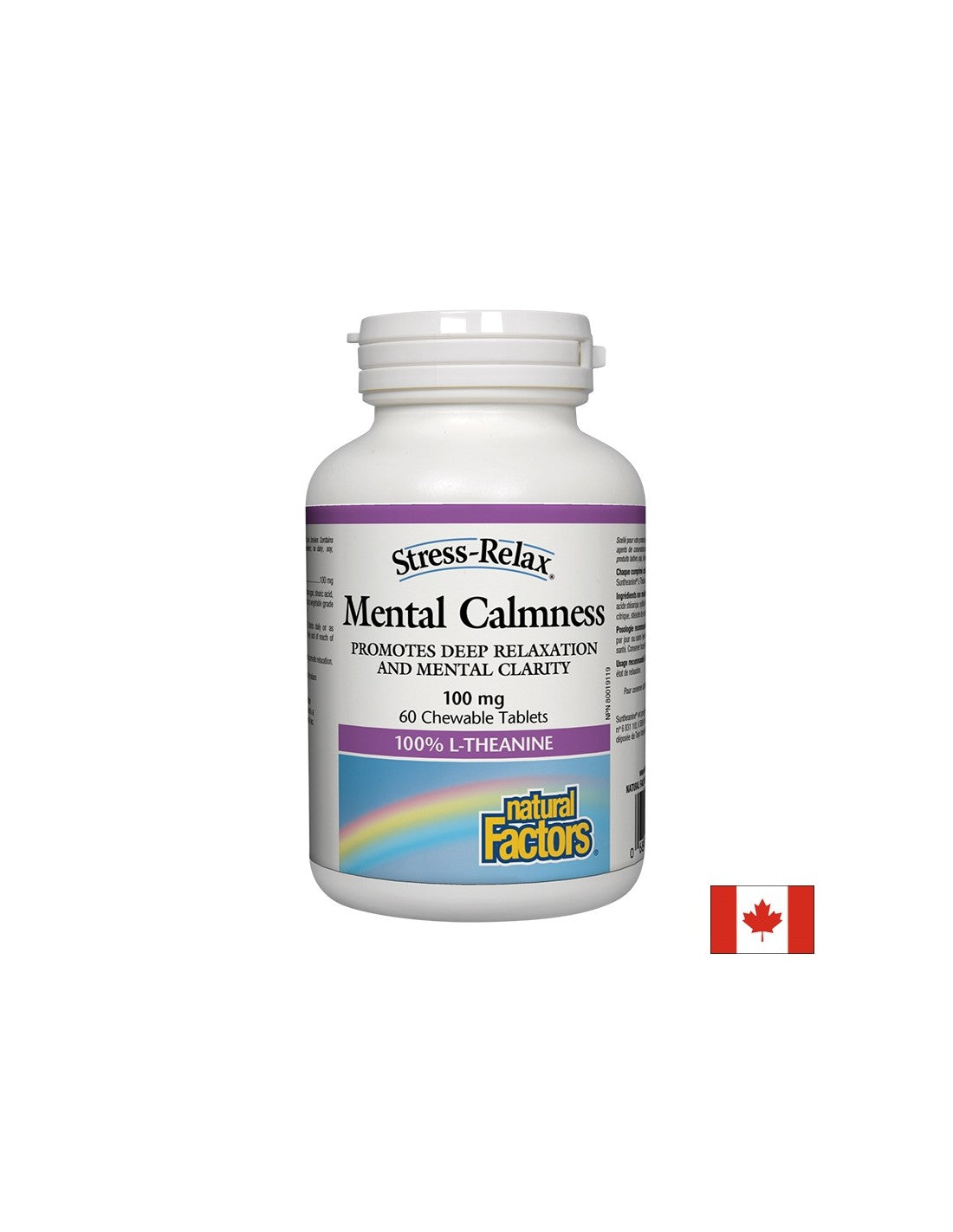 Mental Calmness/ L-Theanine 100 mg x 60 comprimate masticabile Natural Factors