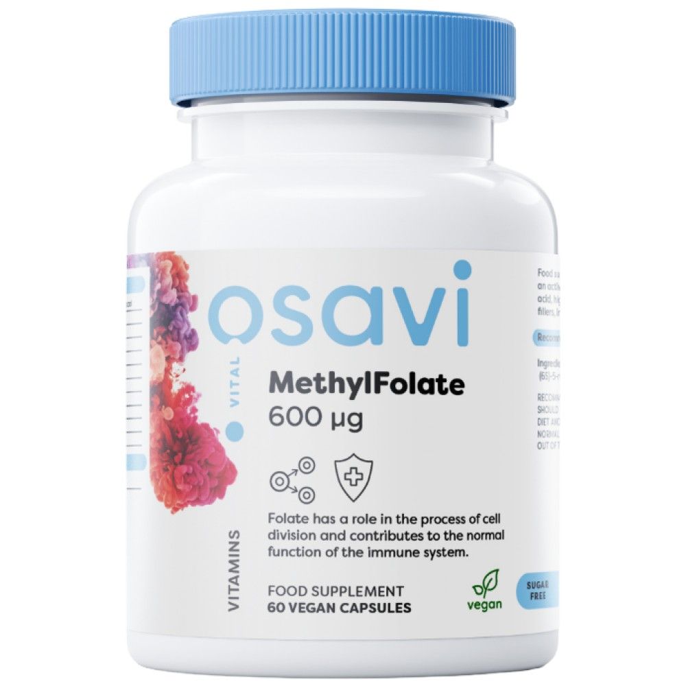 Folat de metil 600 mcg | cu Quatrefolic® - 60 capsule