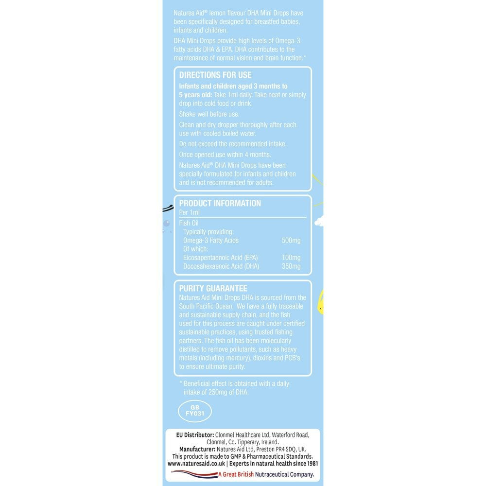 Omega 3 picaturi pentru copii (Kids Omega-3 Mini Drops) 50ml NaturesAid