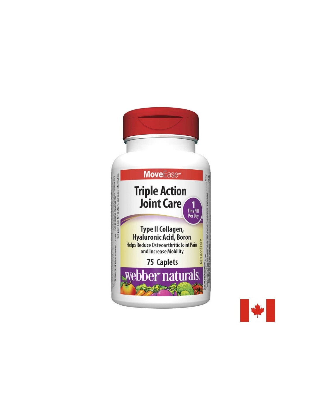 MoveEase™ Triple Action Joint Care - Îngrijire triplă a articulațiilor cu colagen, bor și acid hialuronic, 75 de capsule