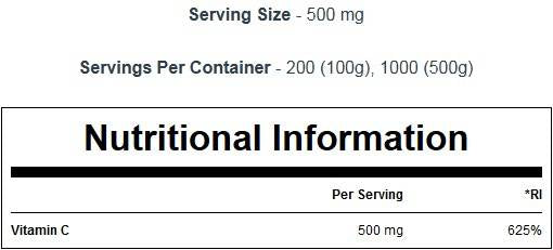 Pudră 100% vitamina C 100 grame