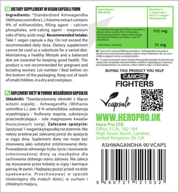 Extract de Ashwagandha 600 mg - 90 capsule