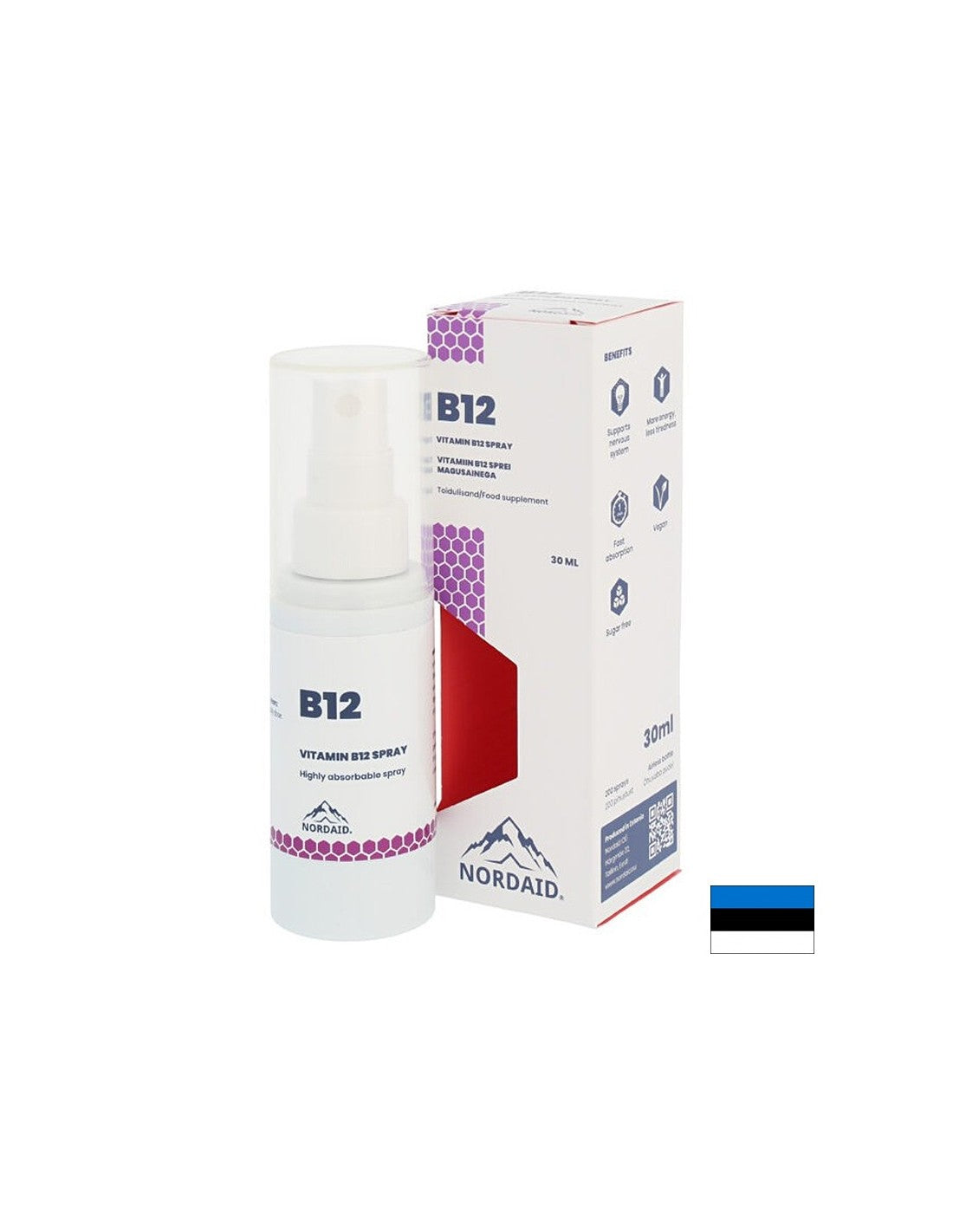 Sistem nervos - Vitamina B12 (metilcobalamina), spray cu aroma de menta 30 ml/ 200 spray-uri Nordaid