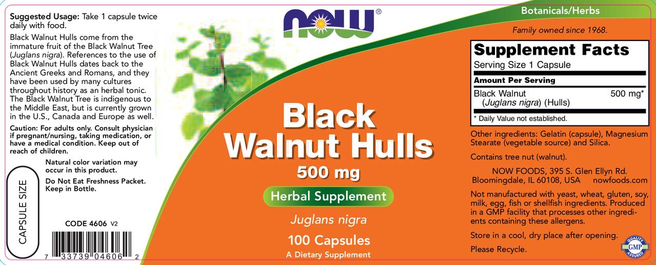 Coji de nucă neagră 500 mg - 100 capsule