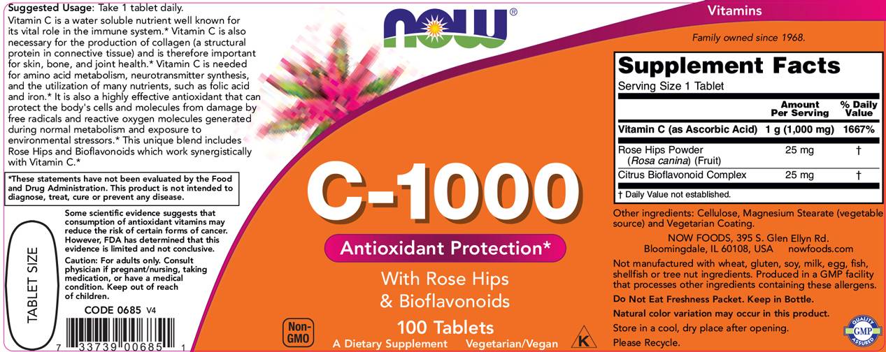 Vitamina C-1000 / cu Macese + Bioflavonoide - 250 Tablete