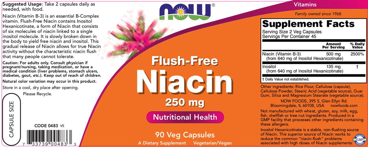 Niacin fără flush 250 mg - 90 capsule