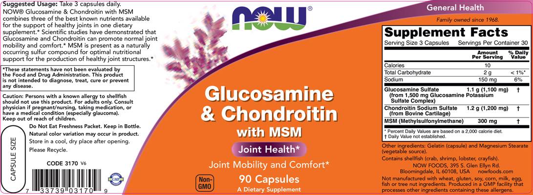 Glucosamină și condroitină + MSM - 90 capsule