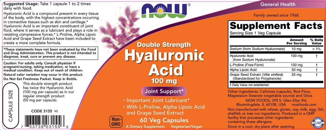Acid hialuronic 100 mg - 60 capsule