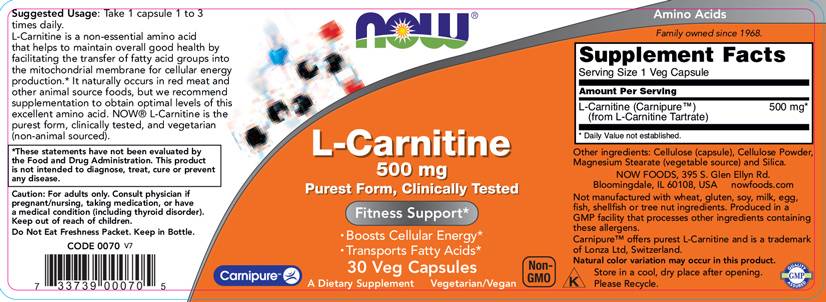 L-Carnitină 500 mg | Carnipure® - 30 de capsule