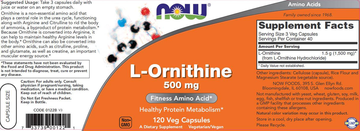 L-Ornitina 500 mg - 60 capsule