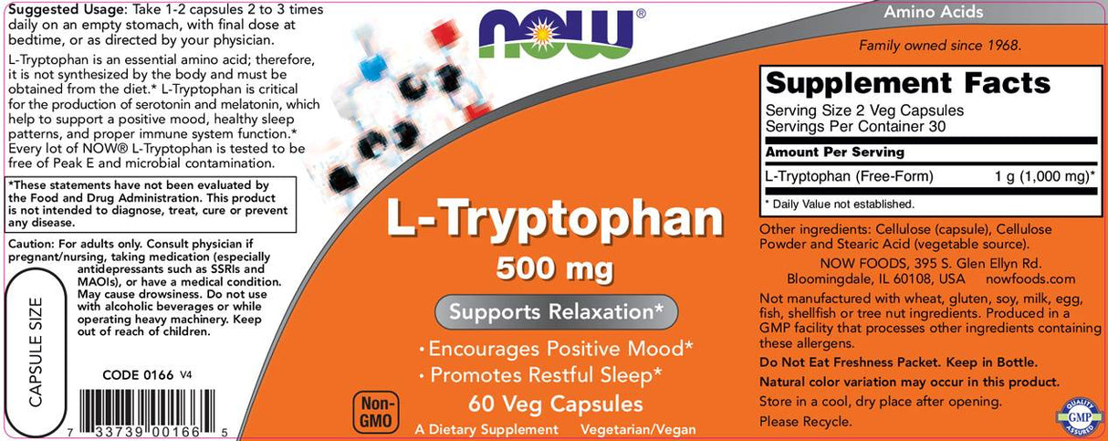 Triptofan 500 mg - 60 capsule