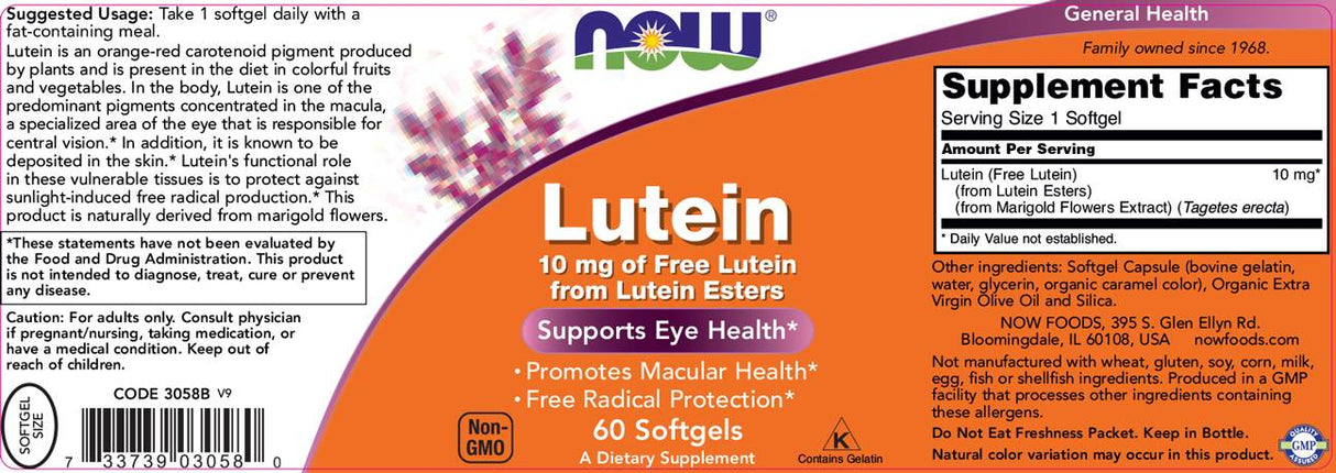 Lutein 10 mg esteri - 60 softgels