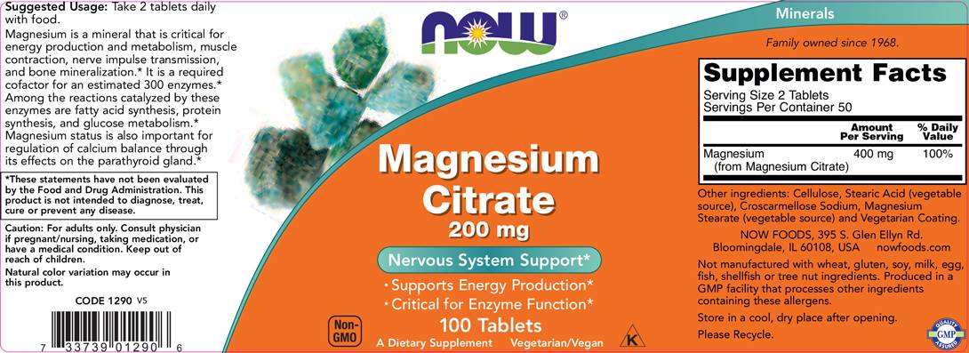 Citrat de magneziu 200 mg - 100 tablete