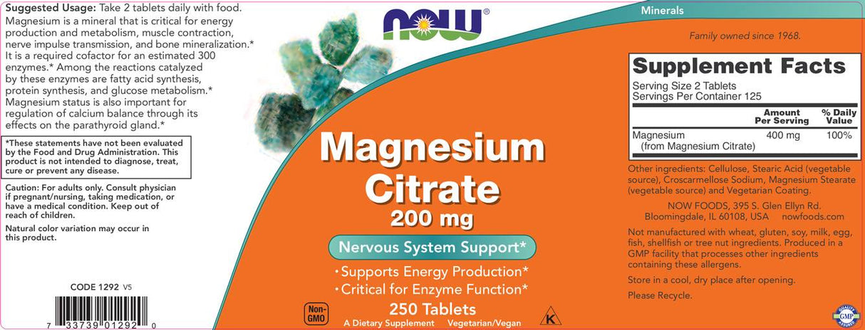 Citrat de magneziu 200 mg - 100 tablete