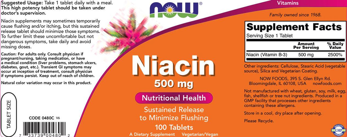 Niacină 500 mg - 100 de comprimate