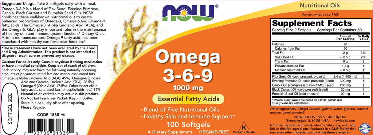 Omega 3-6-9 1000 mg - 100 capsule de gel