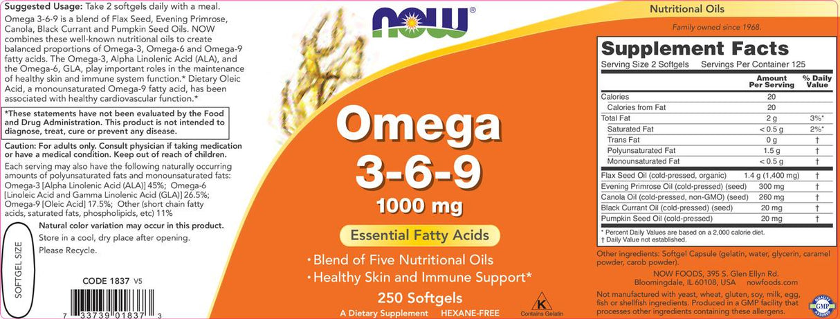 Omega 3-6-9 1000 mg - 100 capsule de gel