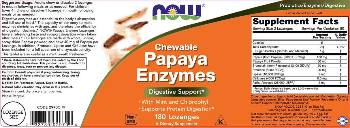 Enzime de papaya - 360 de tablete masticabile