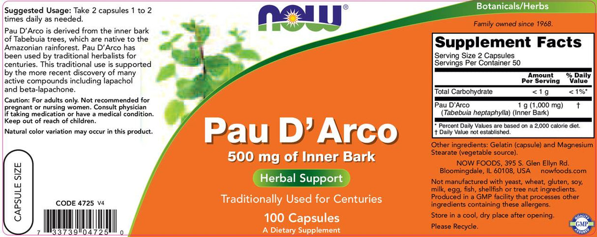 Pau D'Arco 500 mg - 100 capsule