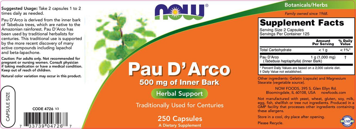 Pau D'Arco 500 mg - 100 capsule