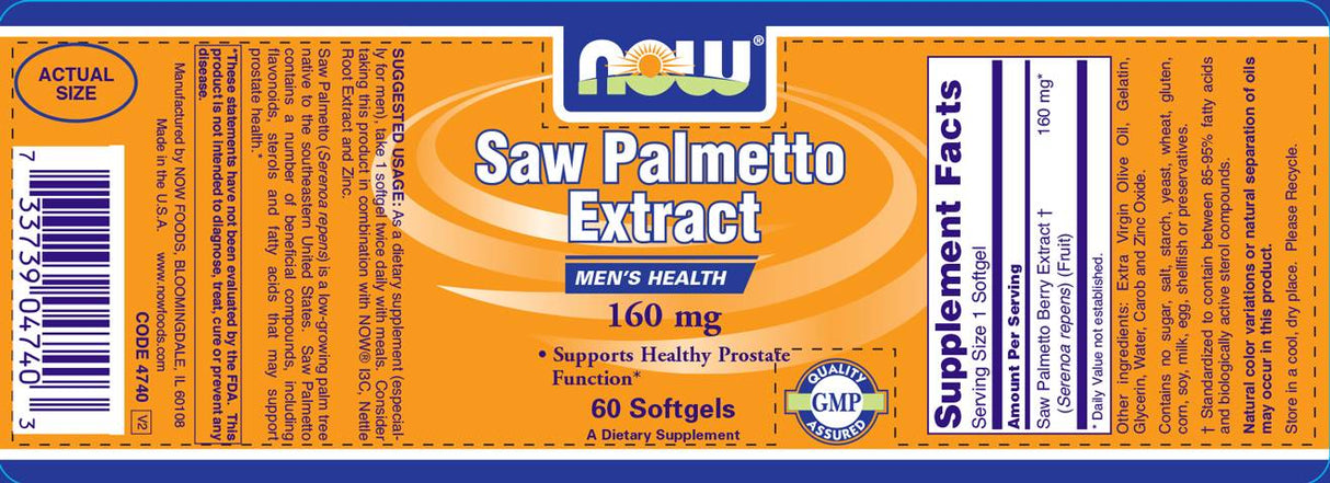 Saw Palmetto Extract 160 mg - 60 capsule de gel