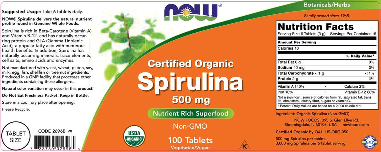 Spirulina 500 mg - 200 tablete