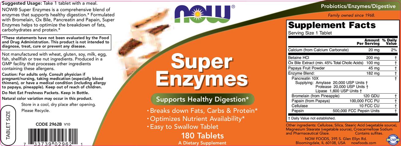 Super Enzymes - 180 de tablete