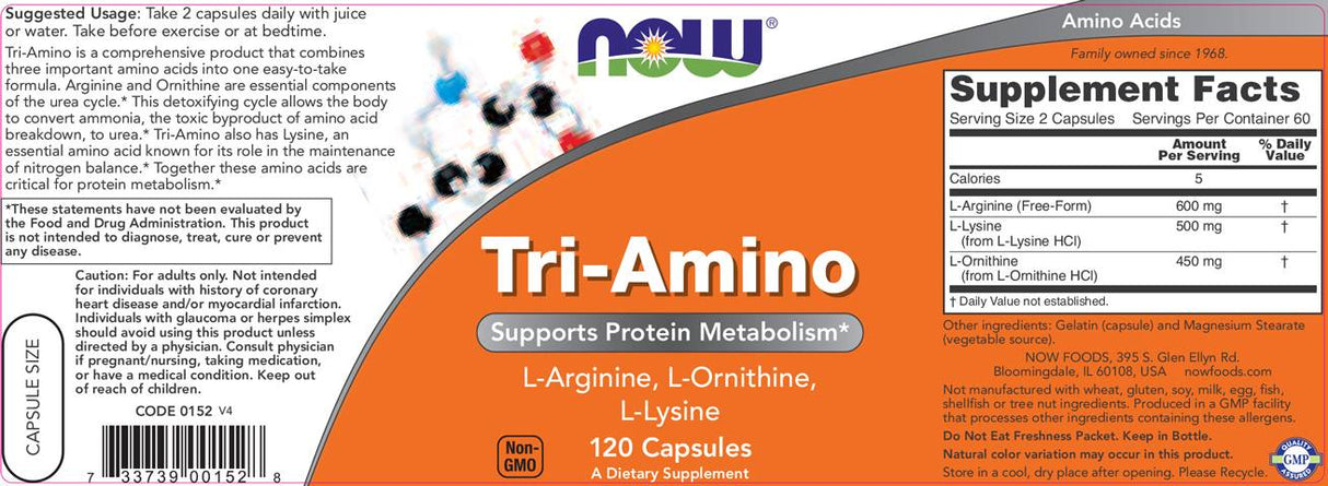 Ti-amino / l-arginină l-ornitină l-lizină-120 capsule