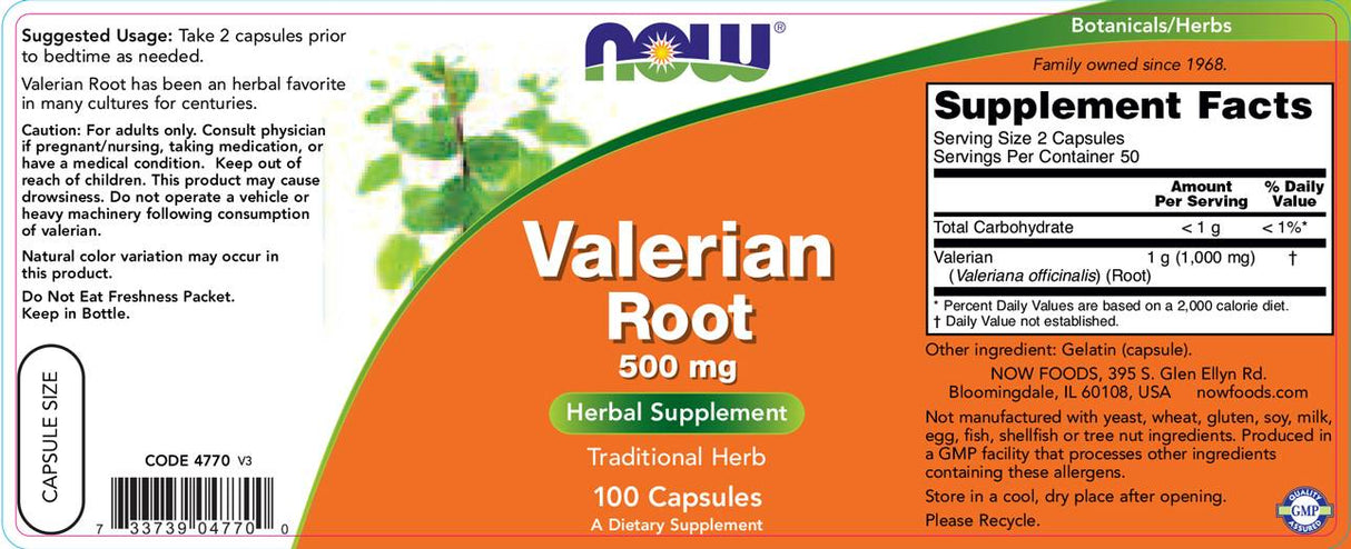 Root Valerian 500 mg - 100 de capsule