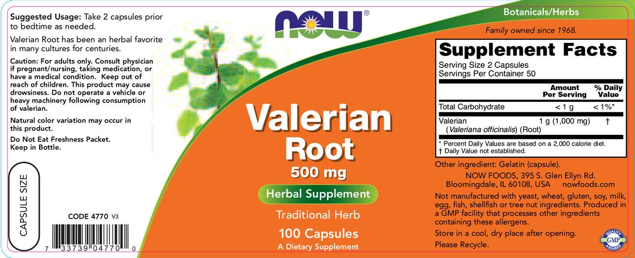 Root Valerian 500 mg - 100 de capsule