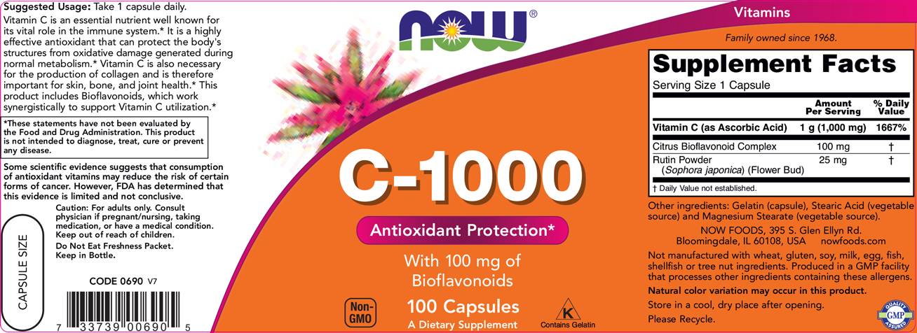 Vitamina C-1000 / cu Bioflavonoide - 100 capsule