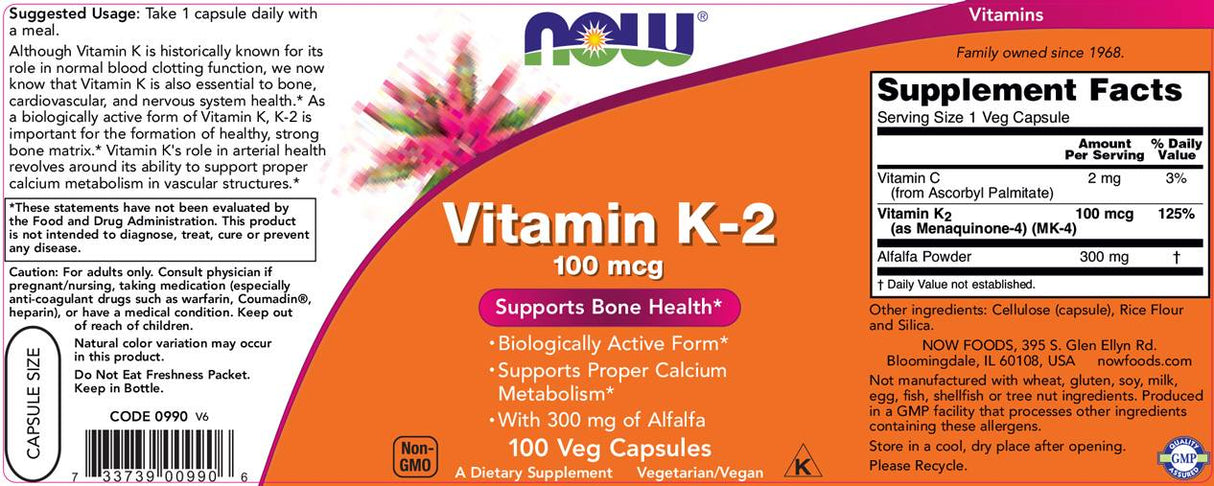 Vitamina K-2 100 mcg - 250 capsule