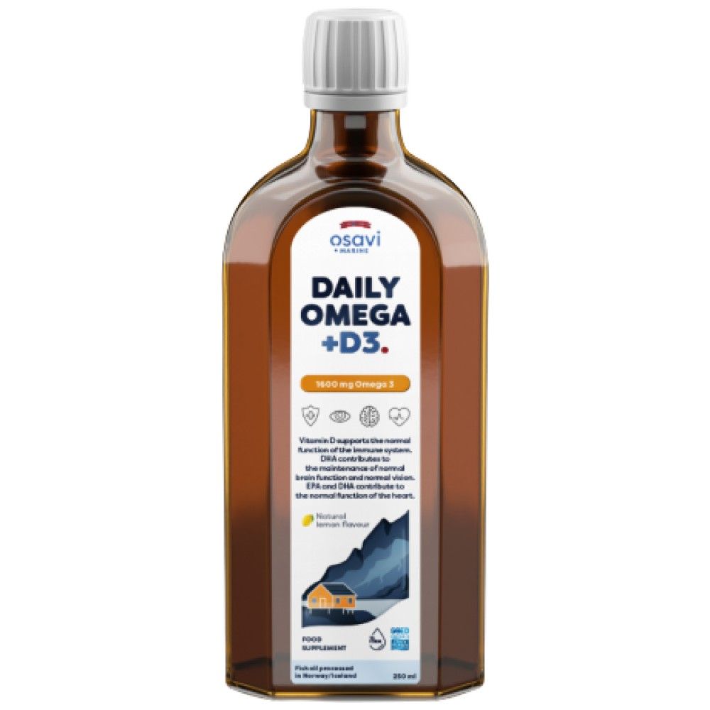 Daily Omega + D3 Liquid | Aromă naturală de lămâie - 250 ml