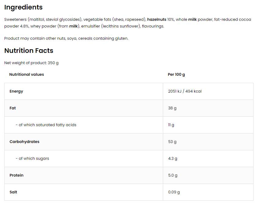 Creametto / Protein Spread / Ciocolata Alune 350 grame