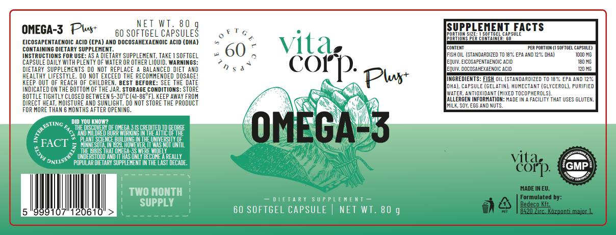 Ulei de pește Omega-3 1000 mg - 60 capsule de gel