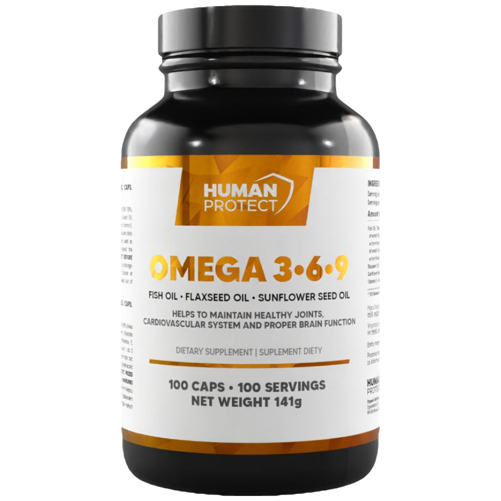 Omega 3-6-9 | cu ulei de pește, ulei de in și ulei de floarea soarelui - 100 capsule