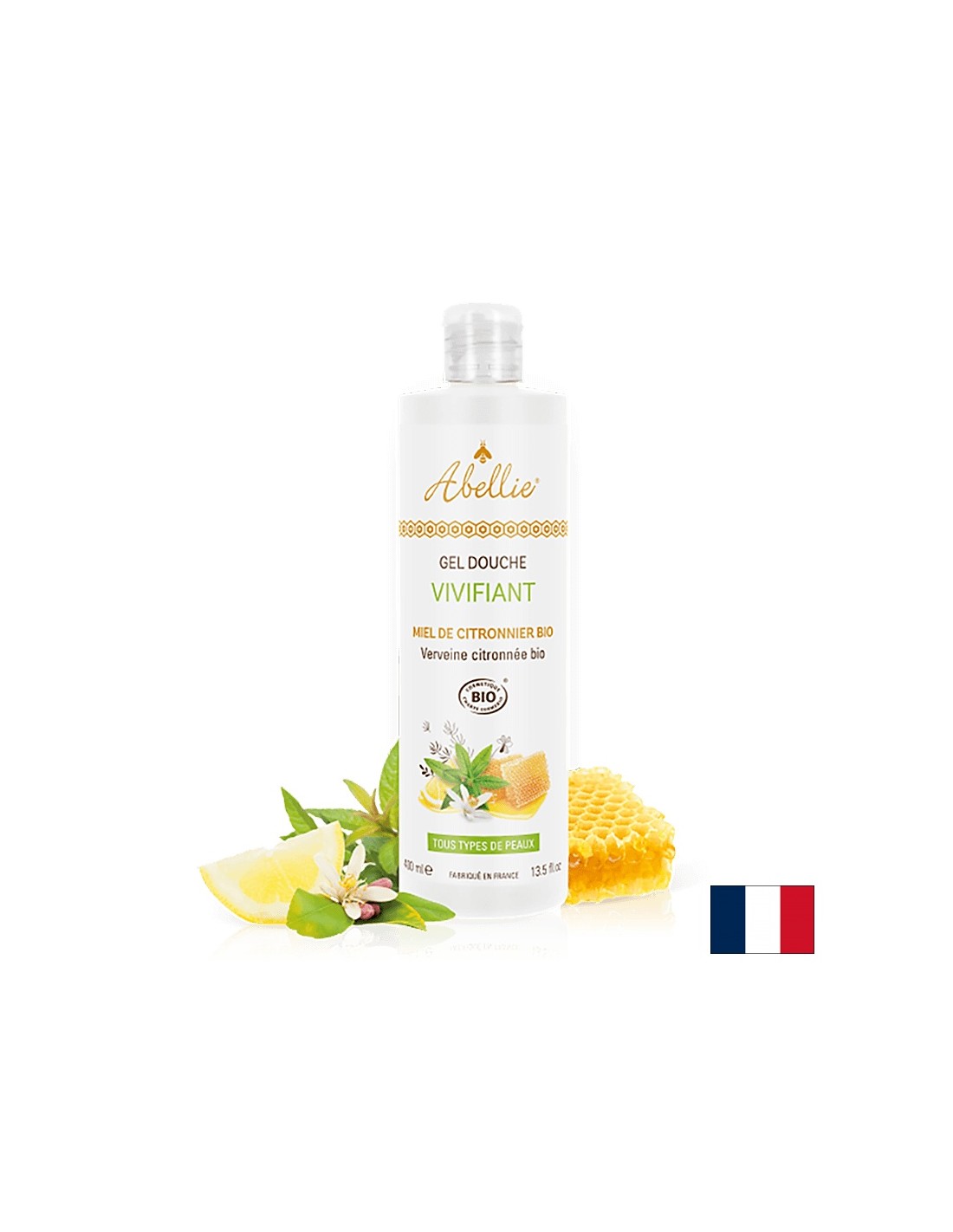 Gel de dus de corp revigorant, cu lamaie, miere, verbena cu lamaie, 400 ml