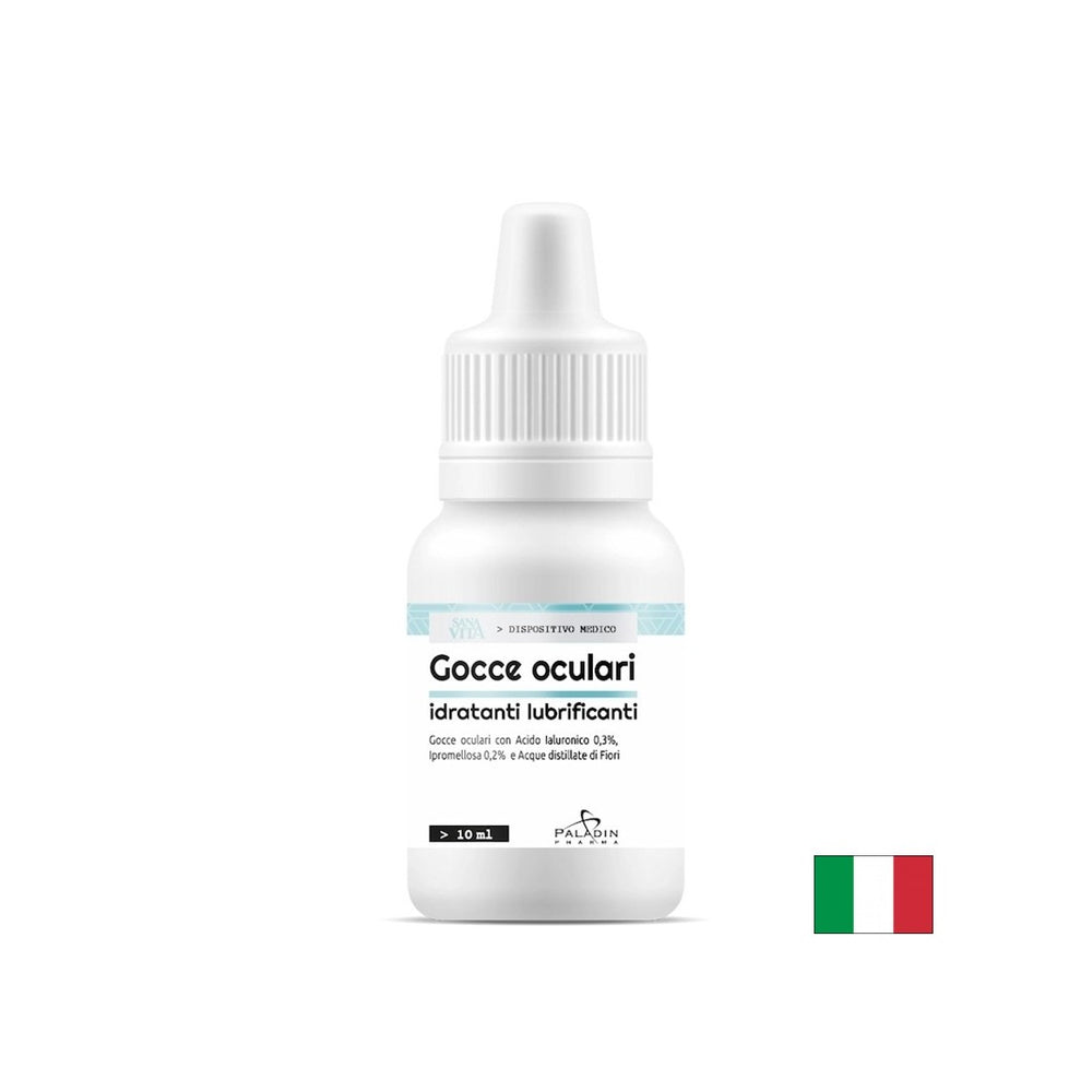 Picături hidratante pentru ochi cu acid hialuronic, hipromeloză și apă florală, 10 ml