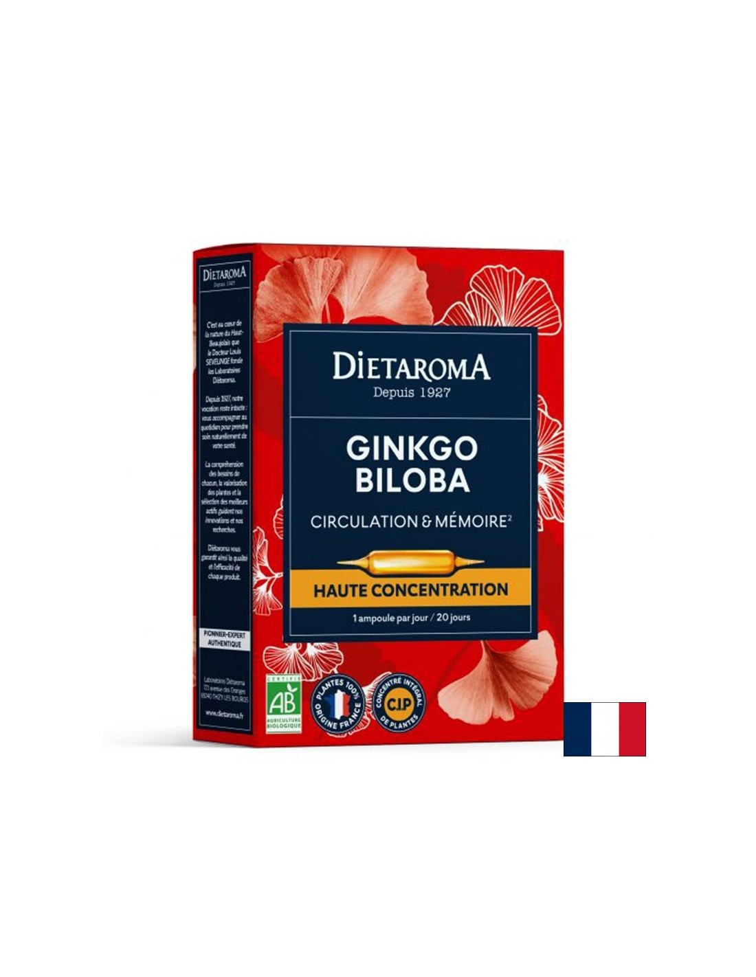 Memorie și concentrare - Ginkgo Biloba, 20 de fiole de băut