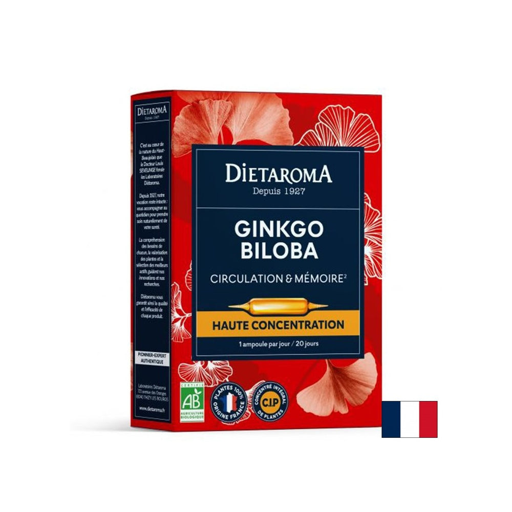 Memorie și concentrare - Ginkgo Biloba, 20 de fiole de băut
