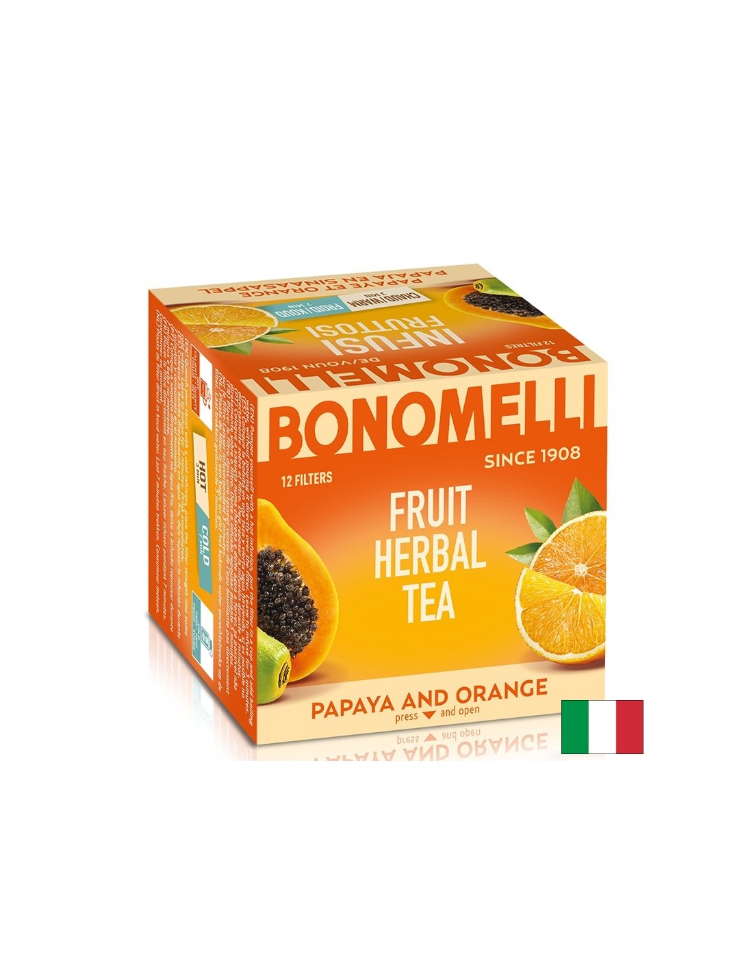 Ceai de fructe cu papaya și coajă de portocală - Prospețime exotică și vitalitate naturală, 12 pliculețe