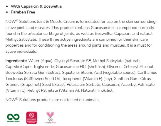 Cremă pentru articulații și mușchi | cu Glucozamină, Boswellia și Capsaicină - 118 ml