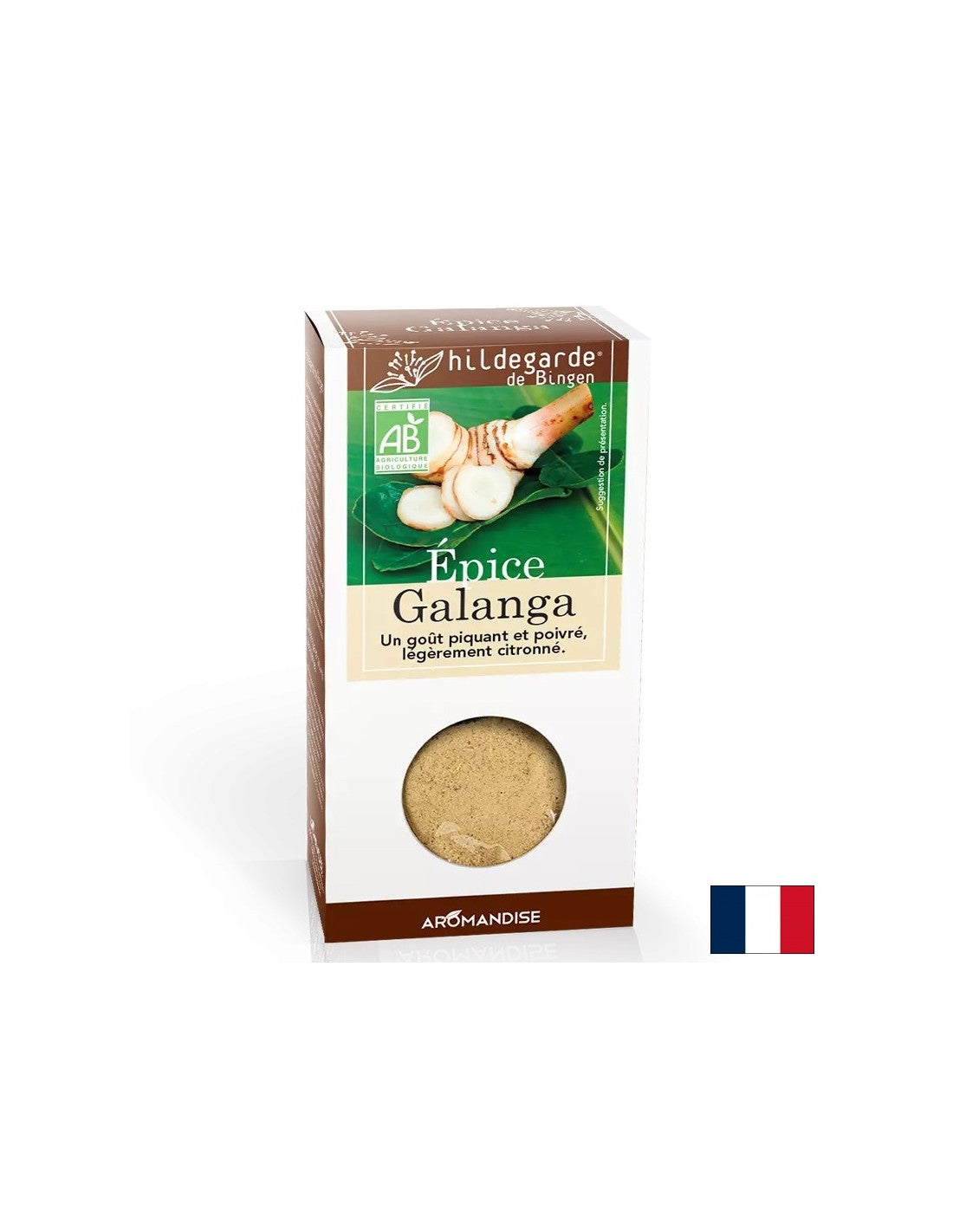 Galangal (rădăcină) – Condiment asiatic – Pentru asezonarea preparatelor din carne de pasăre și fructe de mare, 35 g, pudră