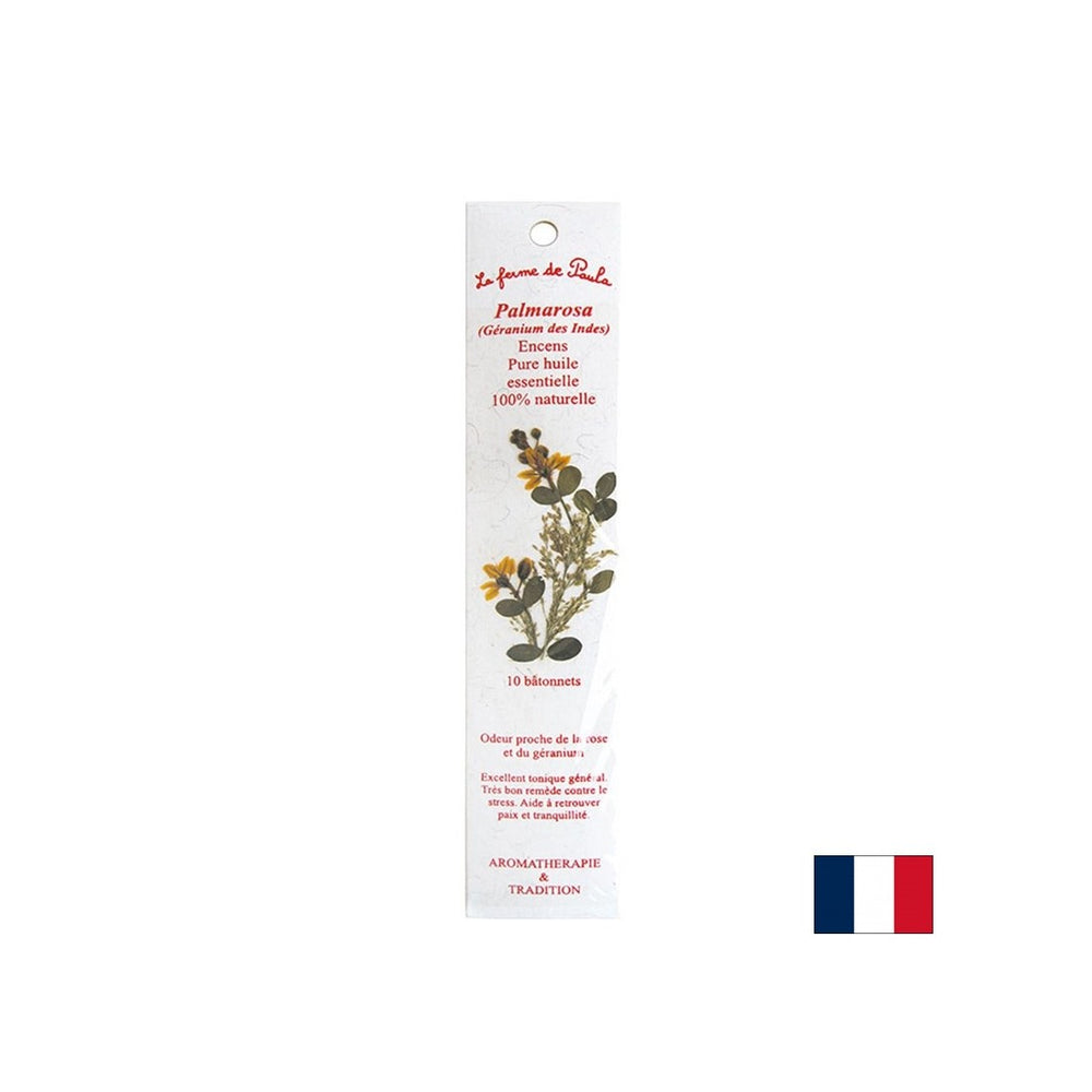 Bețișoare aprinse cu parfum de Palmarosa (geranium indian), 10 buc.