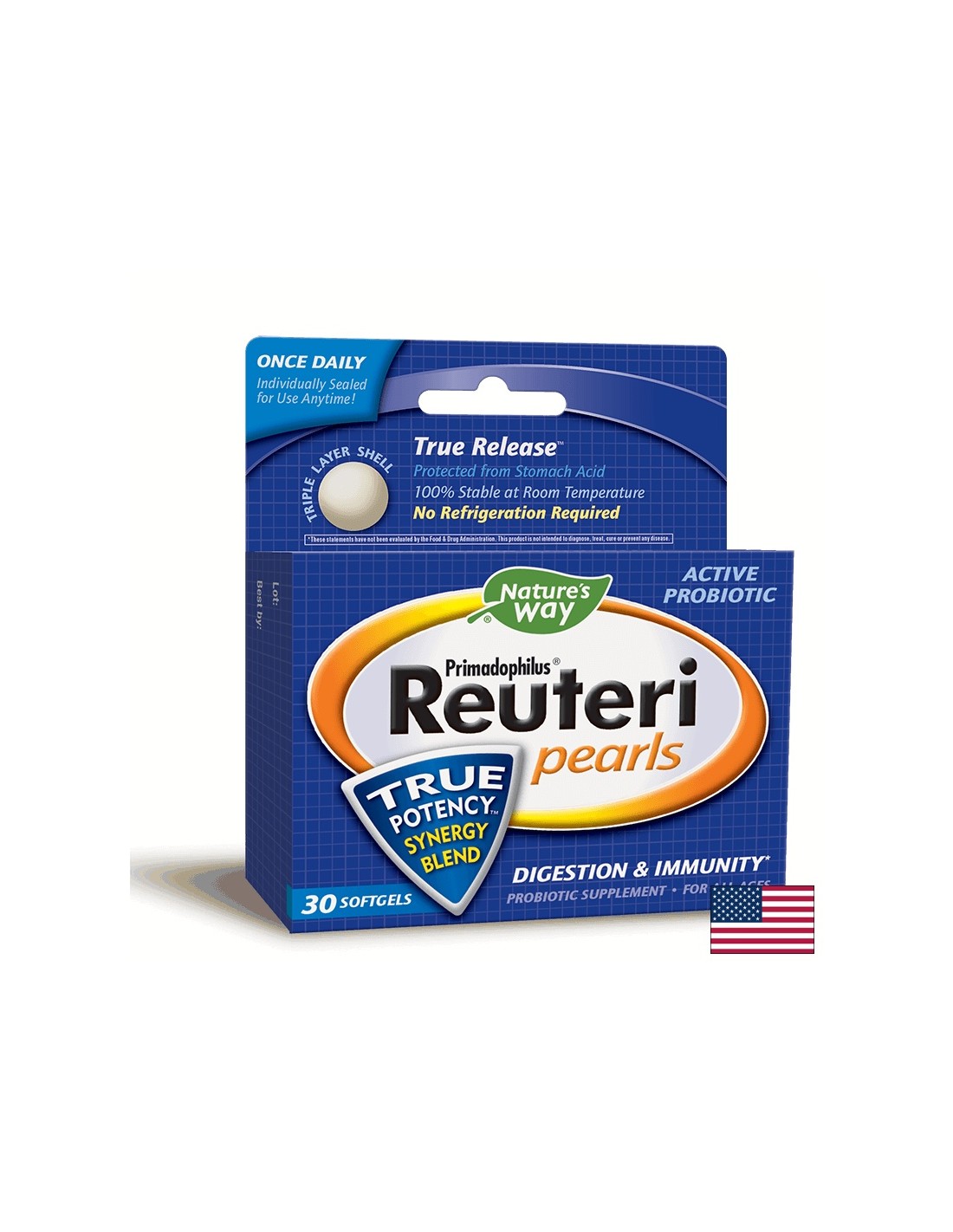 Primadophilus Reuteri Pearls 1 miliard de probiotice active - 30 capsule de gel