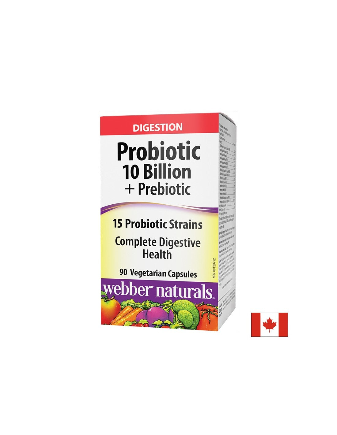 Probiotic 10 miliarde de probiotice active, formulă cu 15 tulpini + Prebiotice, 90 capsule