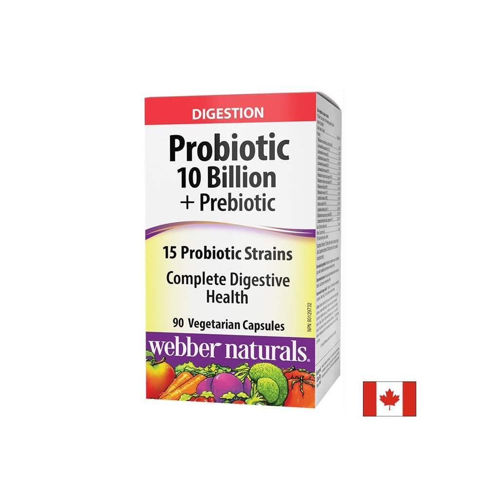 Probiotic 10 miliarde de probiotice active, formulă cu 15 tulpini + Prebiotice, 90 capsule