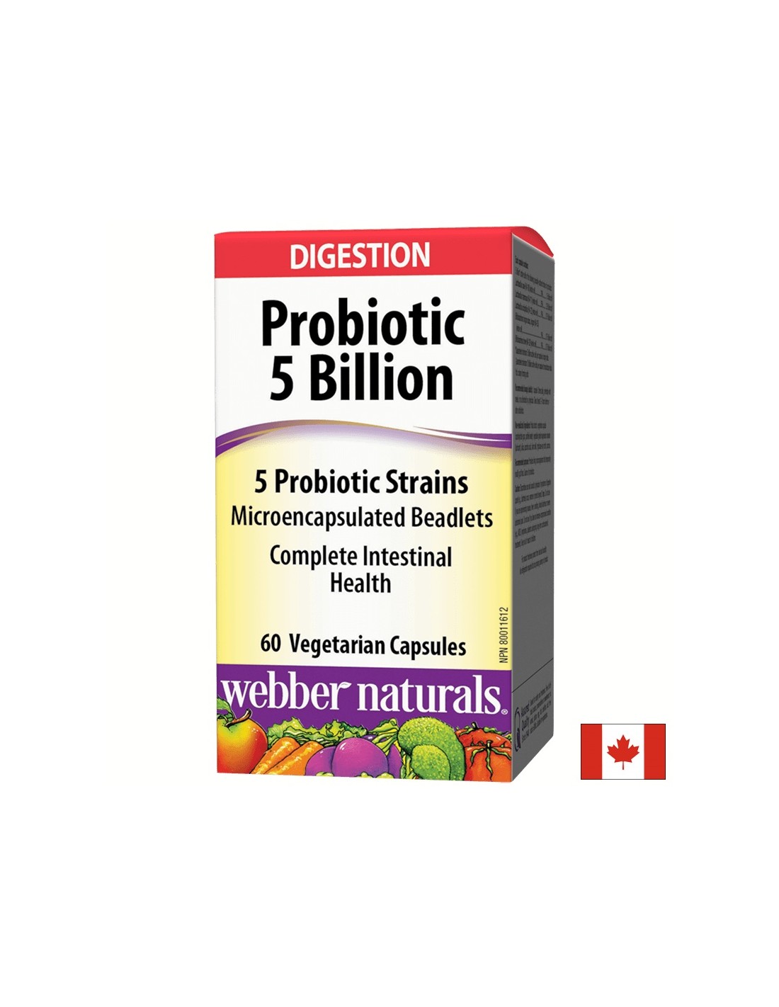 Probiotic/ Probiotic 5 tulpini, 5 miliarde de probiotice active x 60 de capsule Webber Naturals