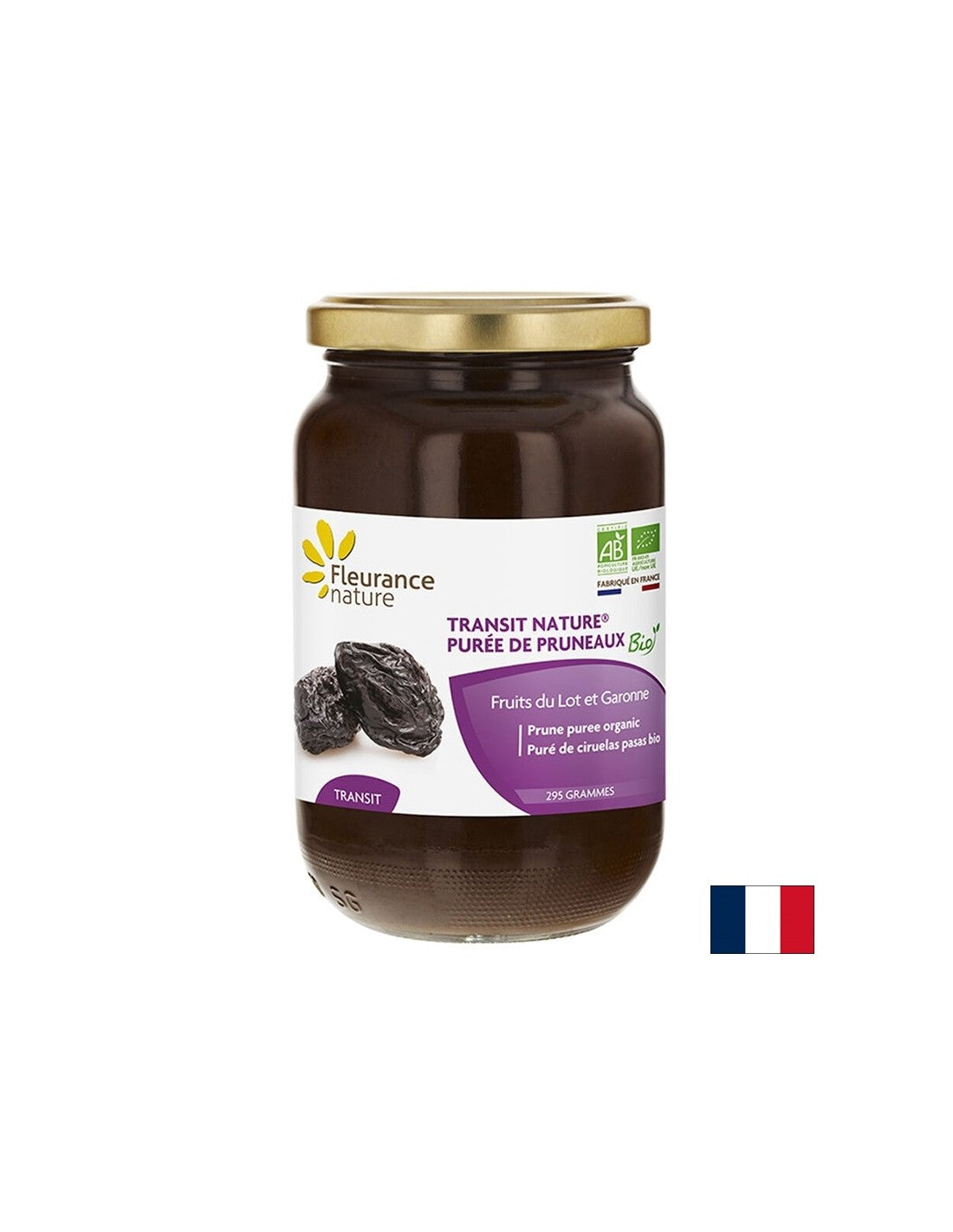 Piure de prune Transit Nature - Organic, 295 g Fleurance Nature